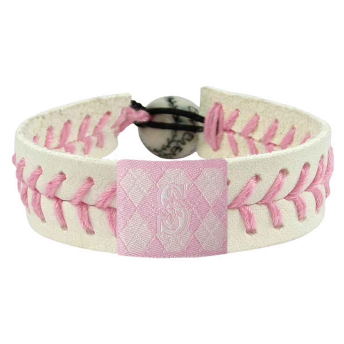 Seattle Mariners Bracelet Baseball Pink Argyle