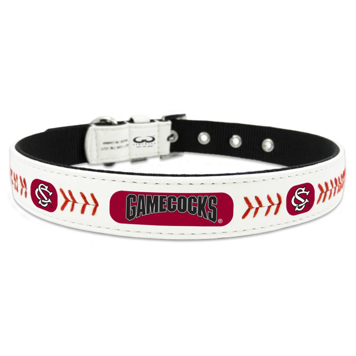 South Carolina Gamecocks Pet Collar Classic Baseball Leather Size Large