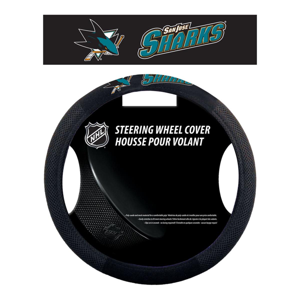 San Jose Sharks Steering Wheel Cover Mesh Style Special Order