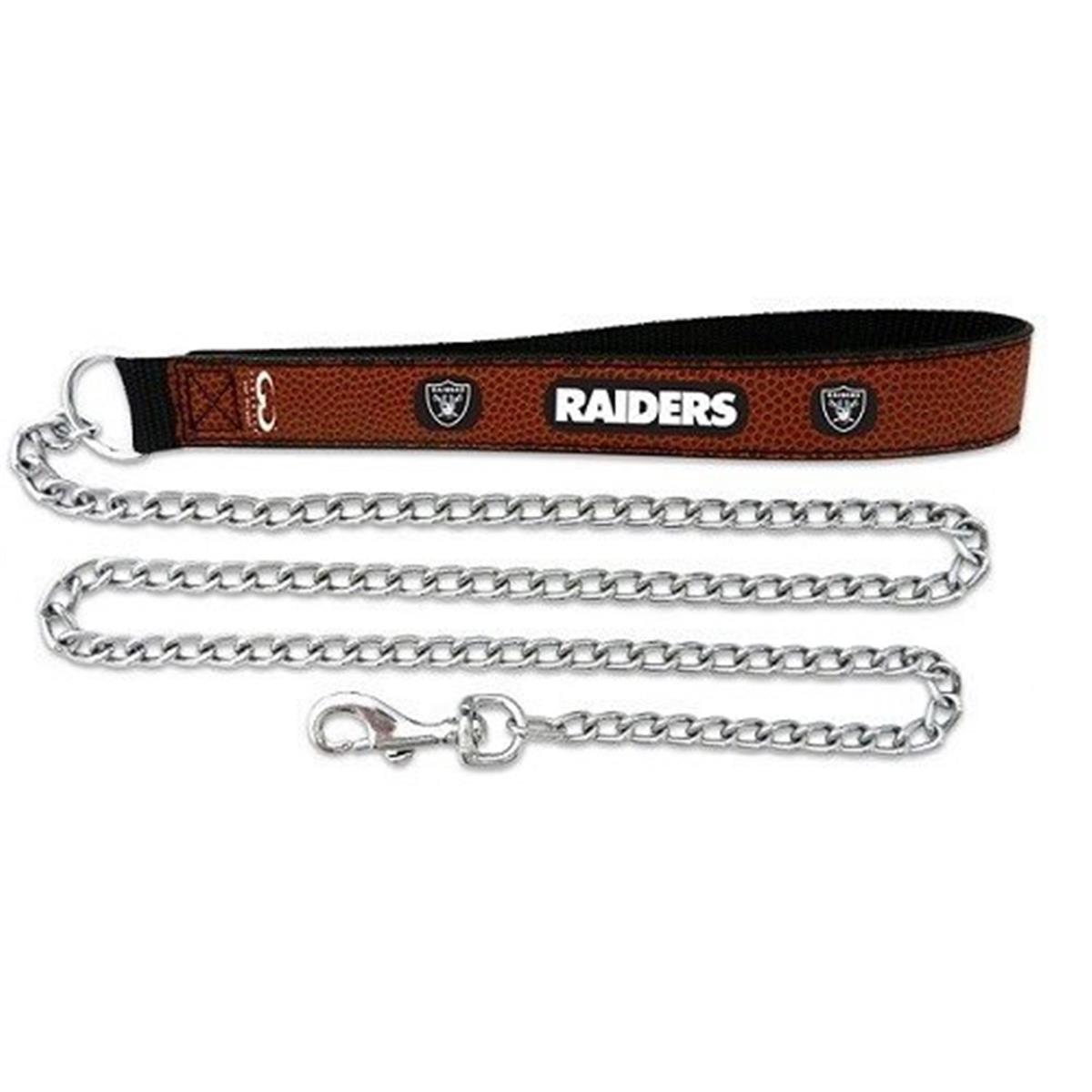 Oakland Raiders Pet Leash Leather Chain Football, Large