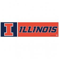 Illinois Fighting Illini Decal 3x12 Bumper Strip Style Special Order