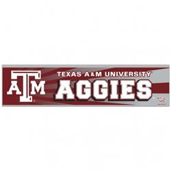 Texas A&M Aggies Decal 3x12 Bumper Strip Style Special Order