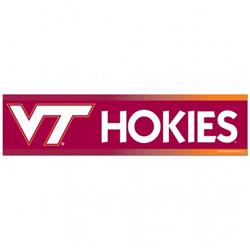 Virginia Tech Hokies Decal 3x12 Bumper Strip Style Special Order