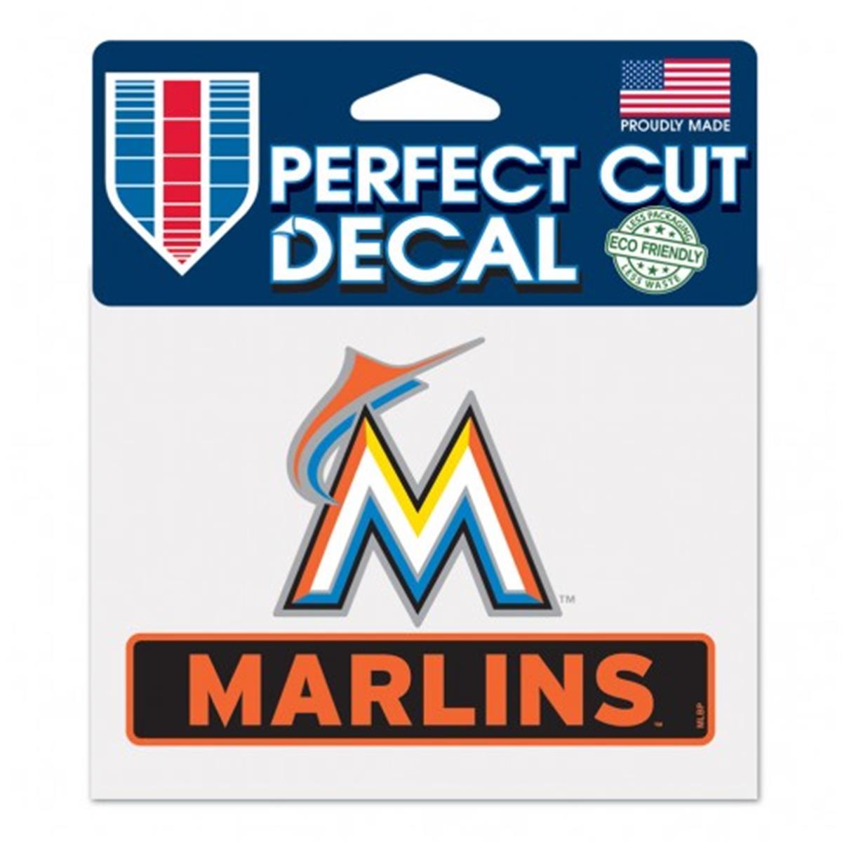 Miami Marlins Decal 4.5x5.75 Perfect Cut Color Special Order