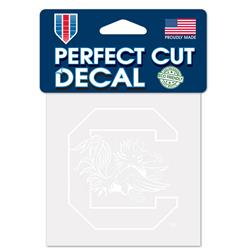 South Carolina Gamecocks Decal 4x4 Perfect Cut White Special Order