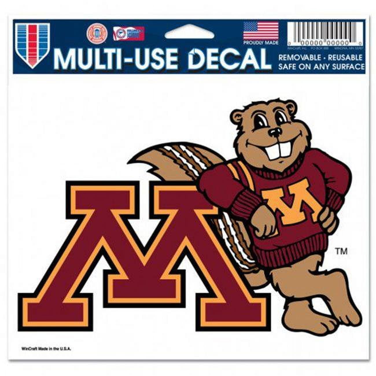 Minnesota Golden Gophers Decal 5x6 Multi Use Color