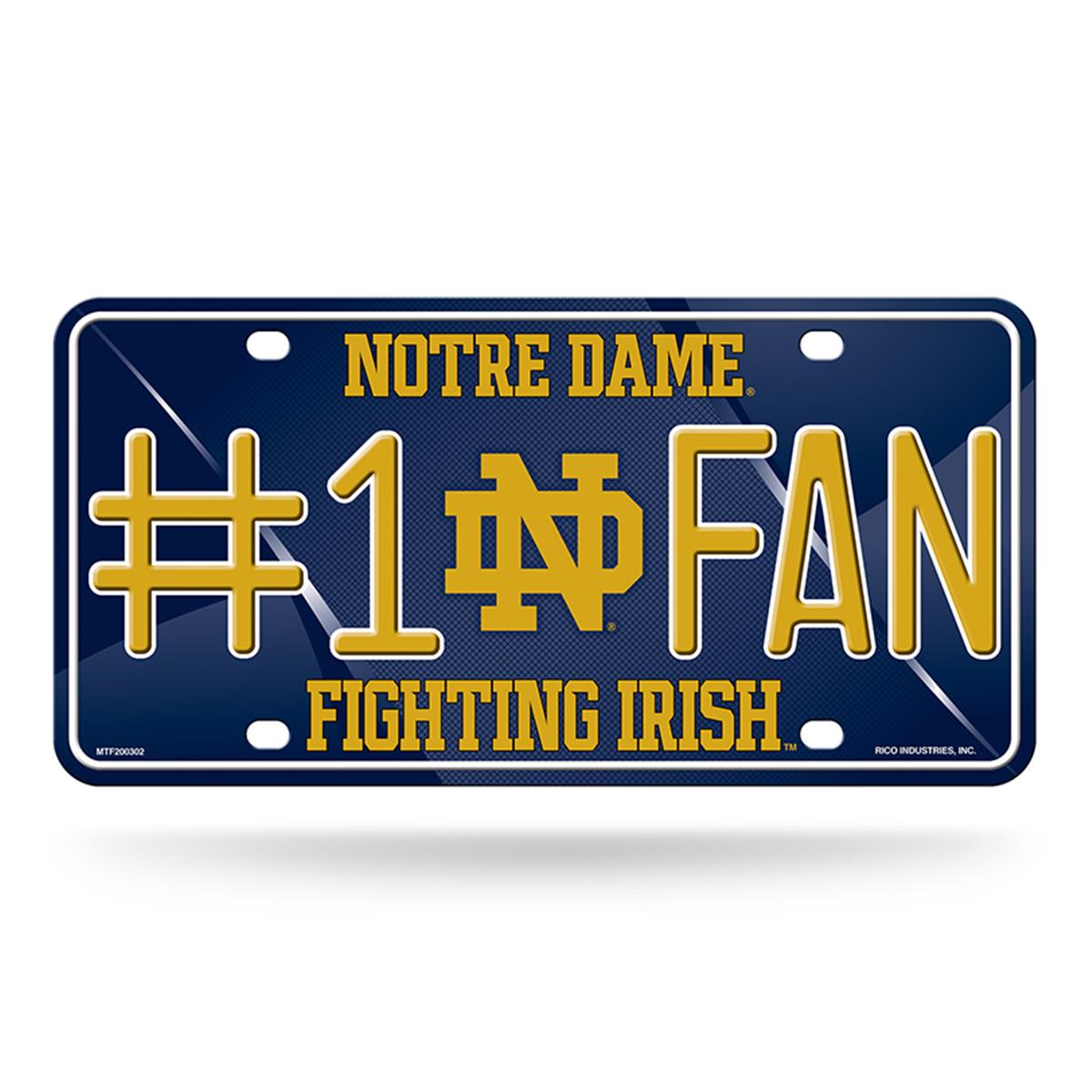 Notre Dame Fighting Irish License Plate No 1 Fan