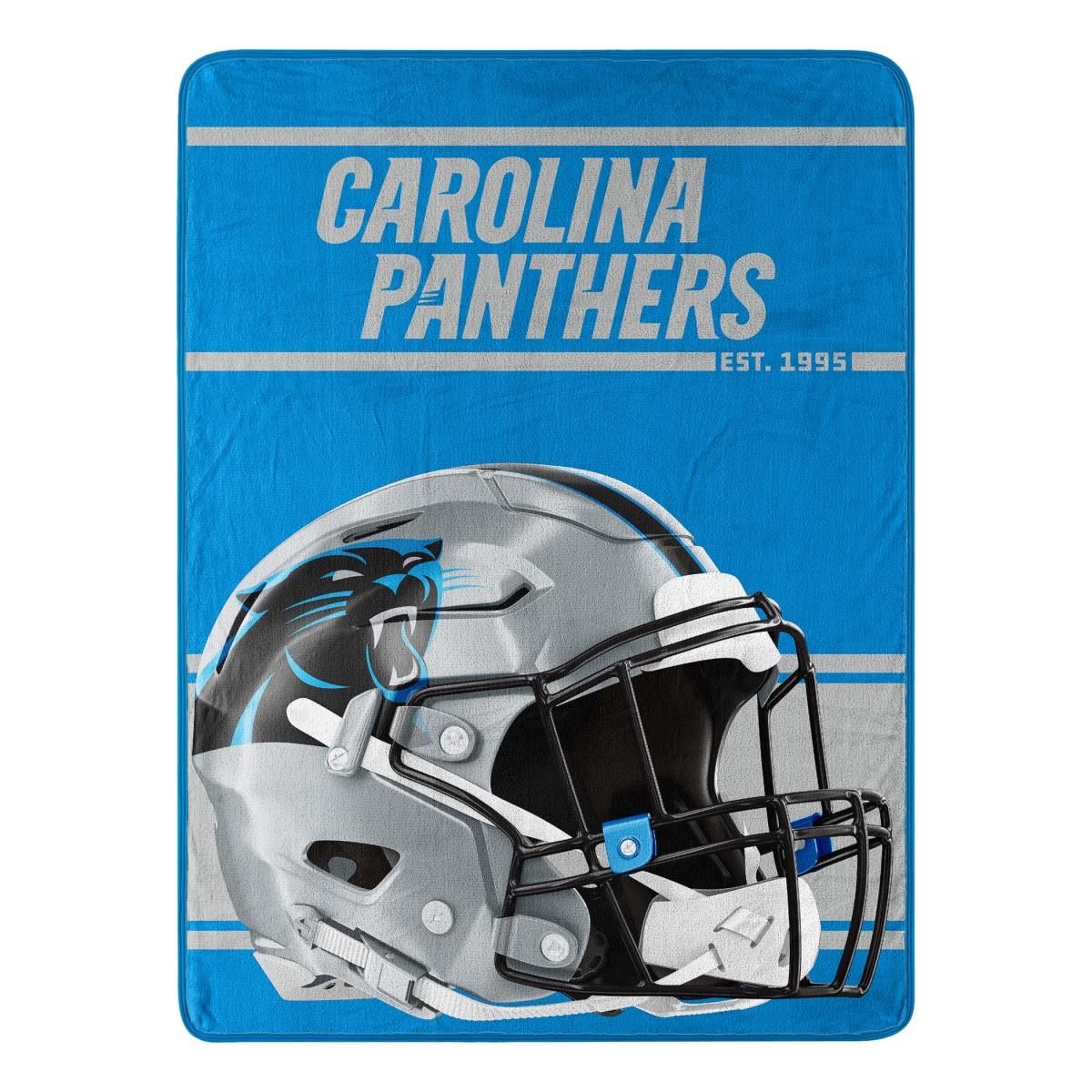 Picture of Northwest 9060412993 Carolina Panthers Micro Raschel Run Design Rolled Blanket - 46 x 60 in.