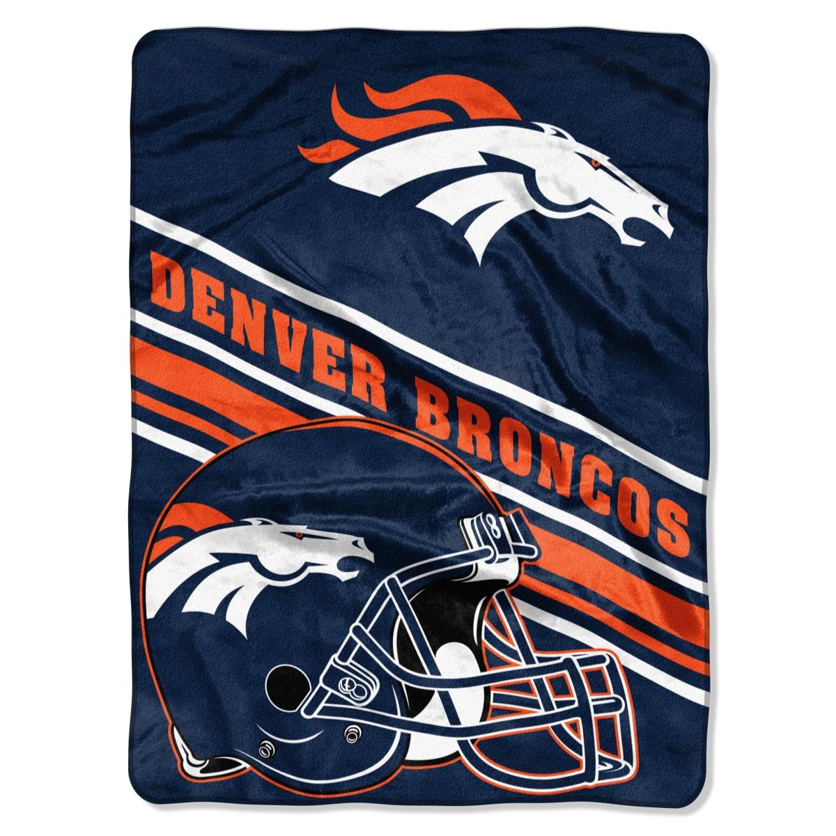 Picture of Northwest 9060413075 Denver Broncos Raschel Slant Design Blanket - 60 x 80 in.