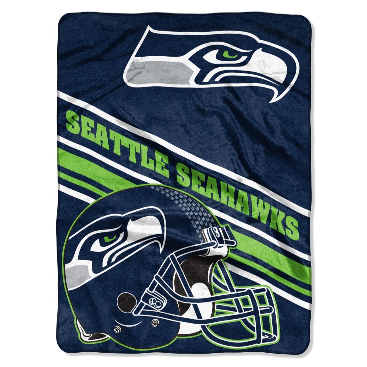 Picture of Northwest 9060413093 Seattle Seahawks Raschel Slant Design Blanket - 60 x 80 in.