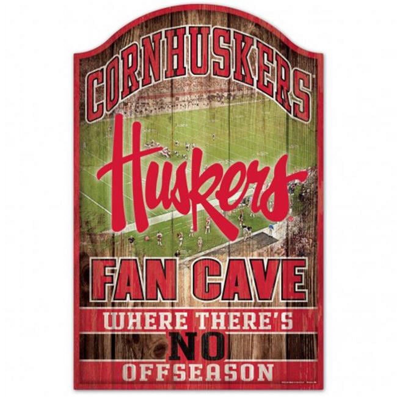 Nebraska Cornhuskers Wood Fan Cave Design Sign - 11 x 17 in.