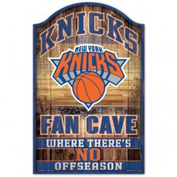 3208538374 New York Knicks Wood Fan Cave Design Sign - 11 x 17 in.