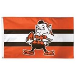 Cleveland Browns Deluxe Style Classic Logo Retro Flag - 3 x 5 in.
