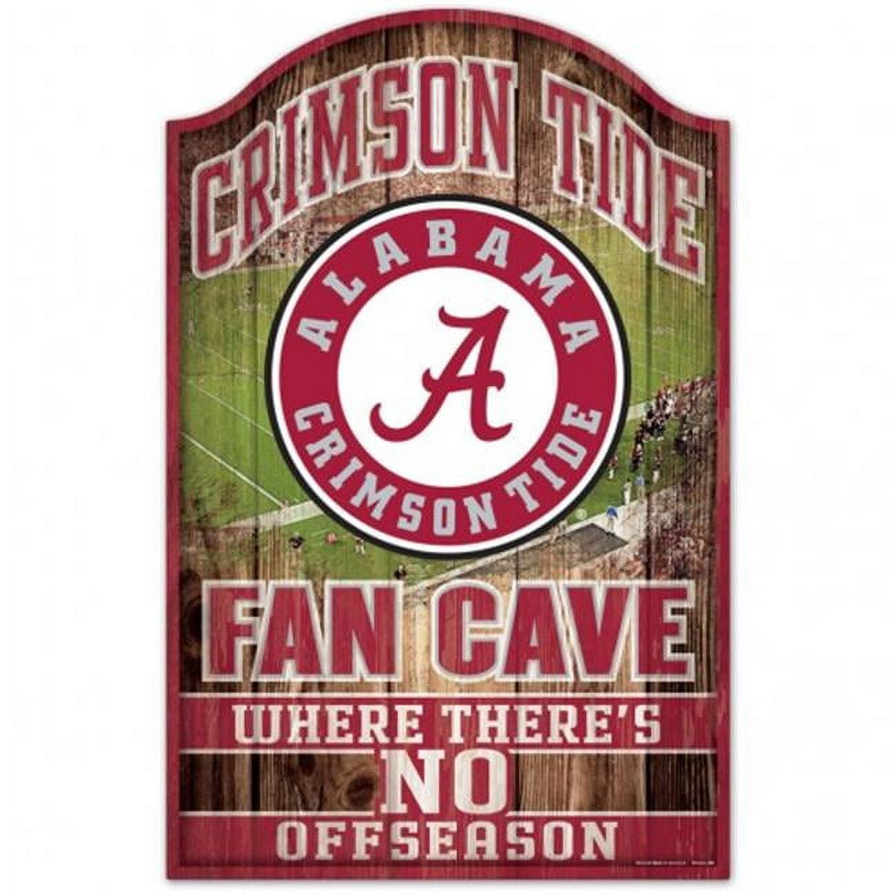 Alabama Crimson Tide Wood Fan Cave Design Sign - 11 x 17 in.