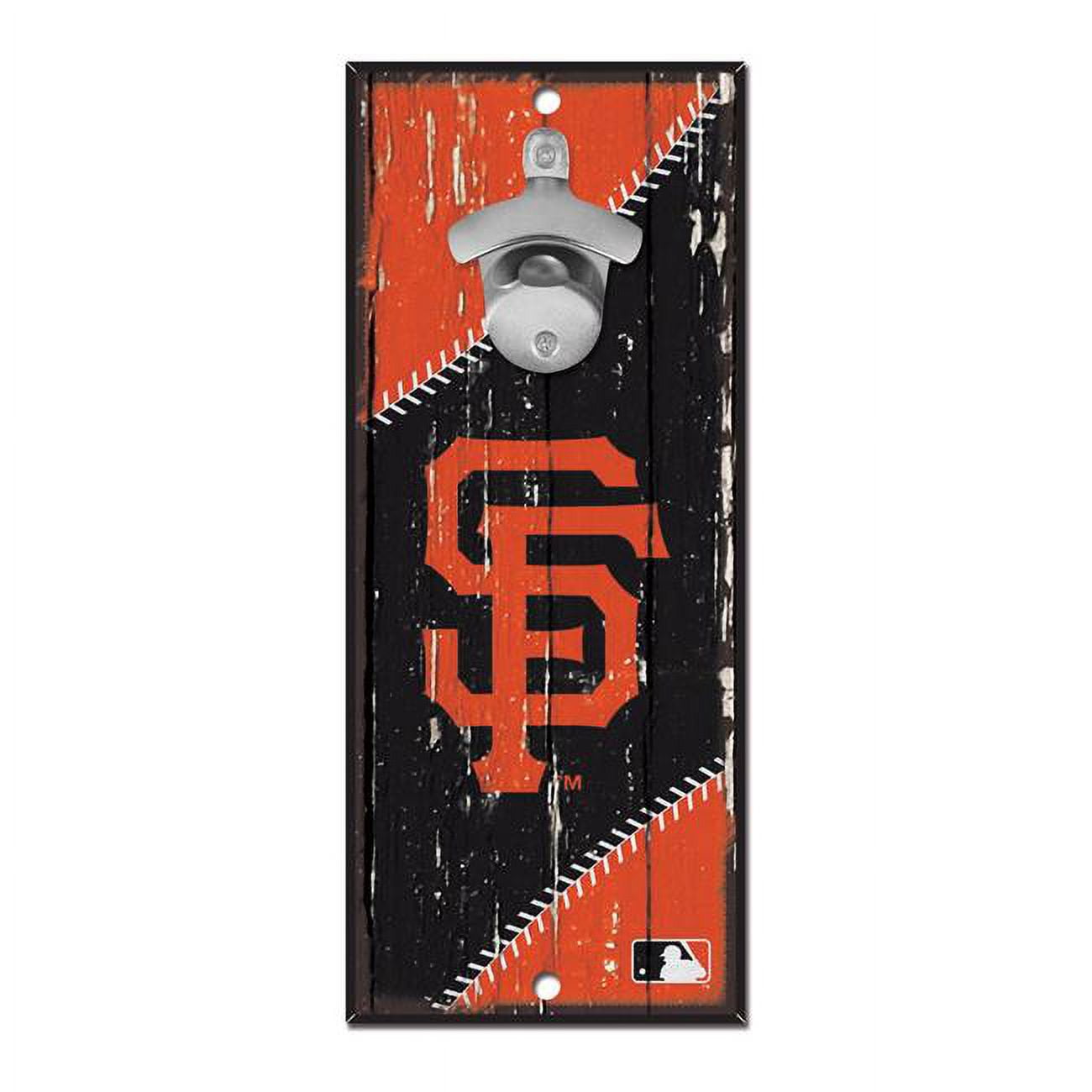 San Francisco Giants Bottle Opener Wood Sign - 5 x 11 in.