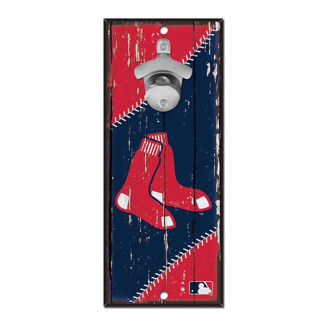 Boston Red Sox Bottle Opener Wood Sign - 5 x 11 in.