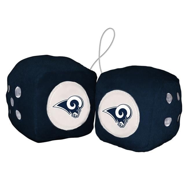Los Angeles Rams White Logo Fuzzy Dice