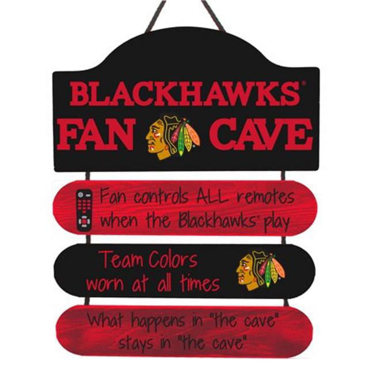 Picture of Forever Collectibles 9141826601 Chicago Blackhawks Mancave Wood Sign - 14.5 x 11.5 in.