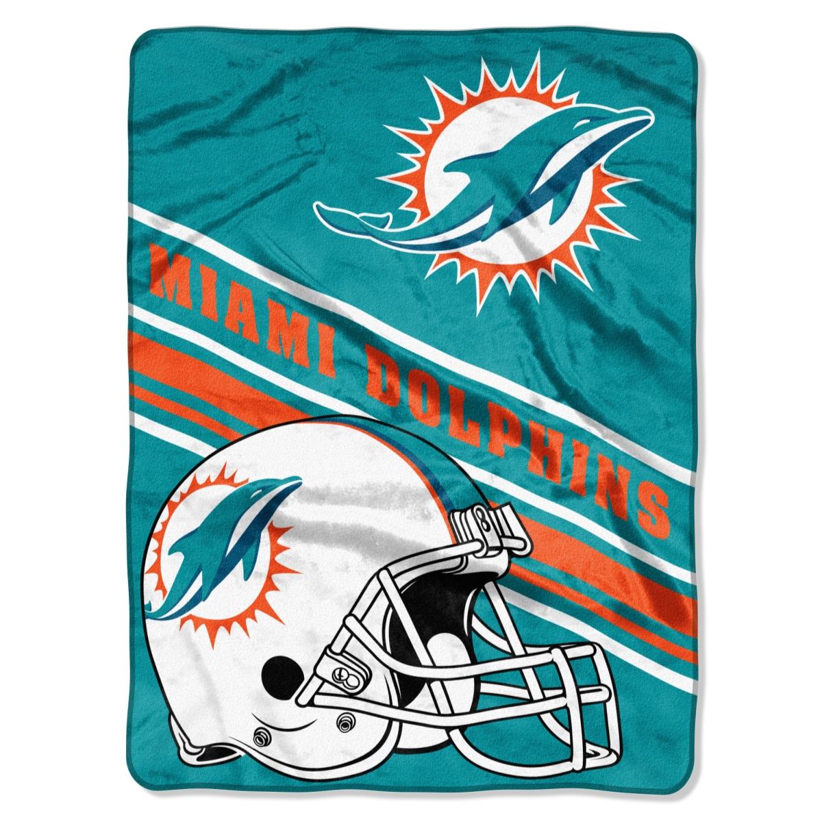 Picture of Northwest 9060413081 Miami Dolphins Raschel Slant Design Blanket - 60 x 80 in.
