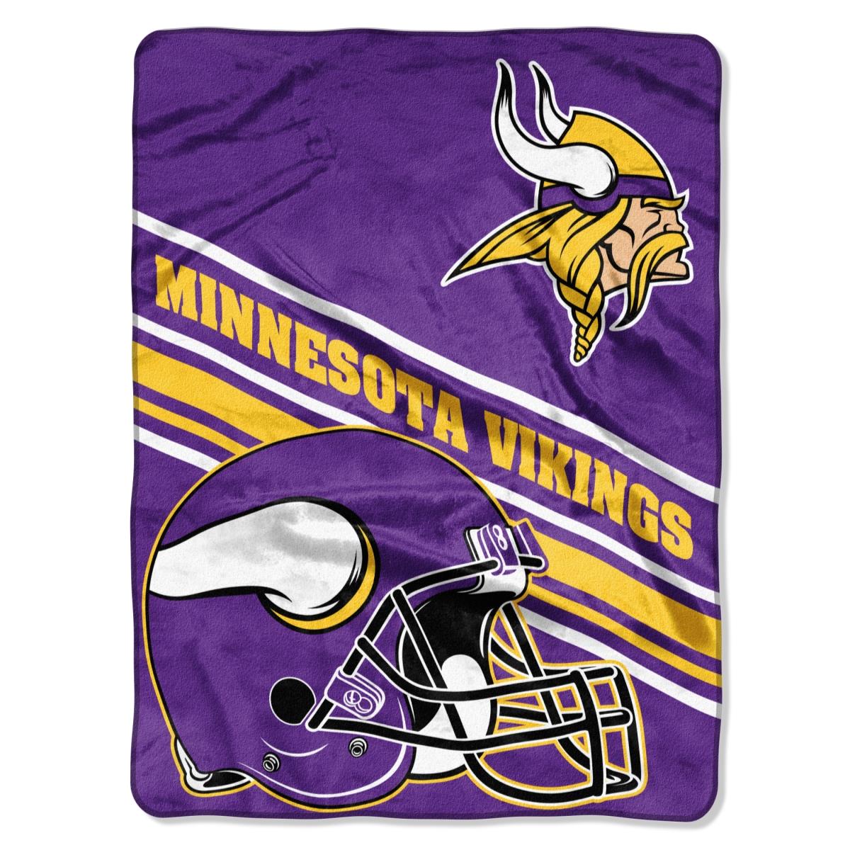 Picture of Northwest 9060413094 Minnesota Vikings Raschel Slant Design Blanket - 60 x 80 in.