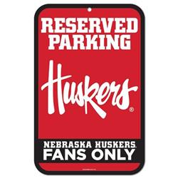 3208531593 Nebraska Cornhuskers Reserved Parking Style Plastic Sign - 11 x 17 in.