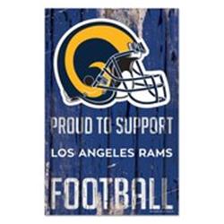 3208588101 Los Angeles Rams Proud to Support Design Wood Sign - 11 x 17 in.