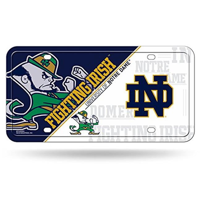 Notre Dame Fighting Irish License Plate Metal - MultiColor