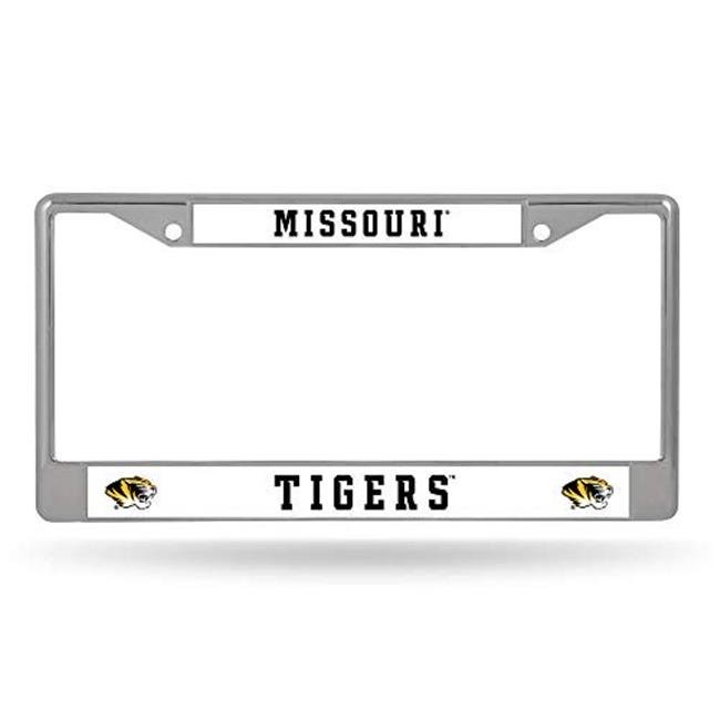 6734552979 7.5 in. Missouri Tigers License Plate Frame, Chrome