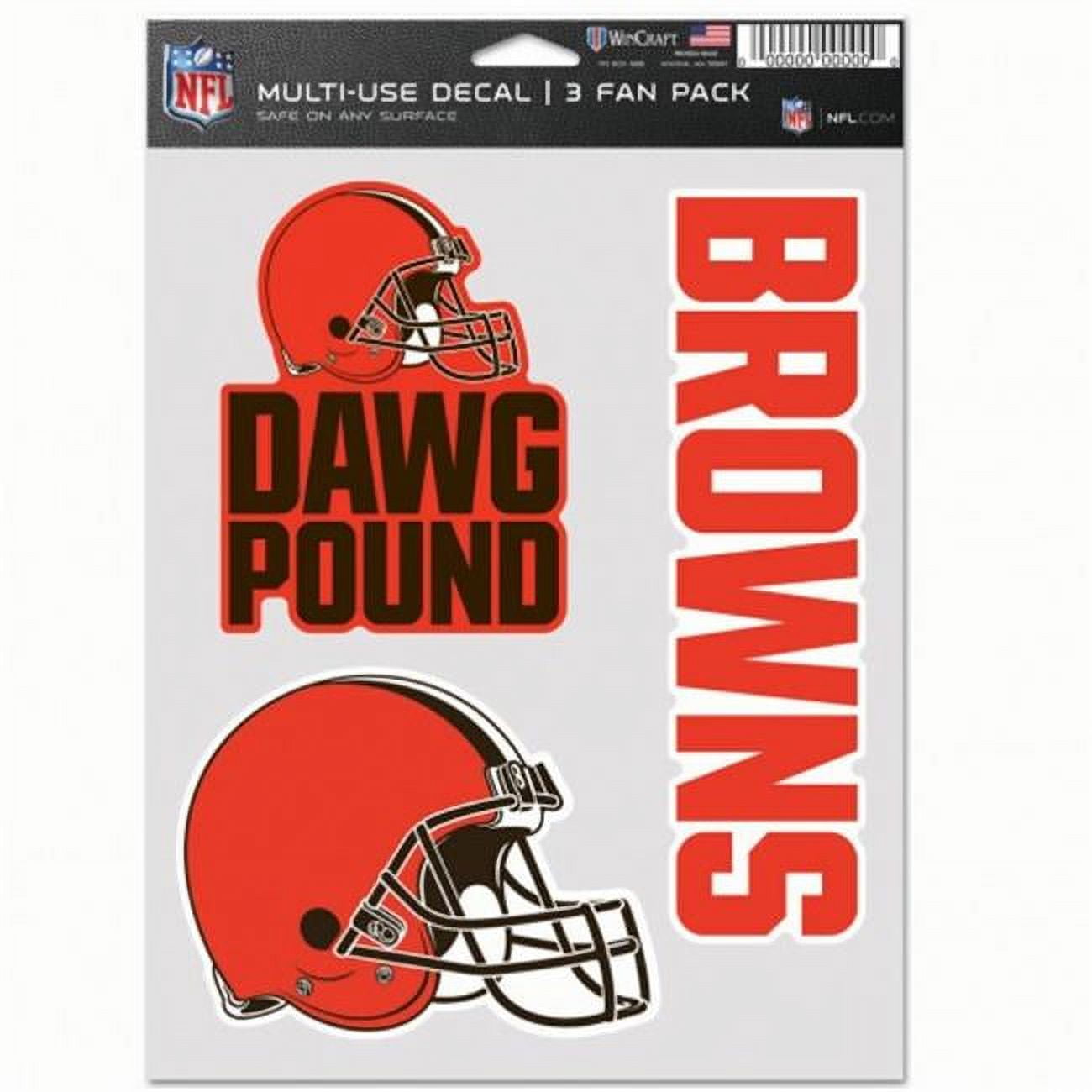 NFL Cleveland Browns Decal Multi Use Fan - Pack of 3