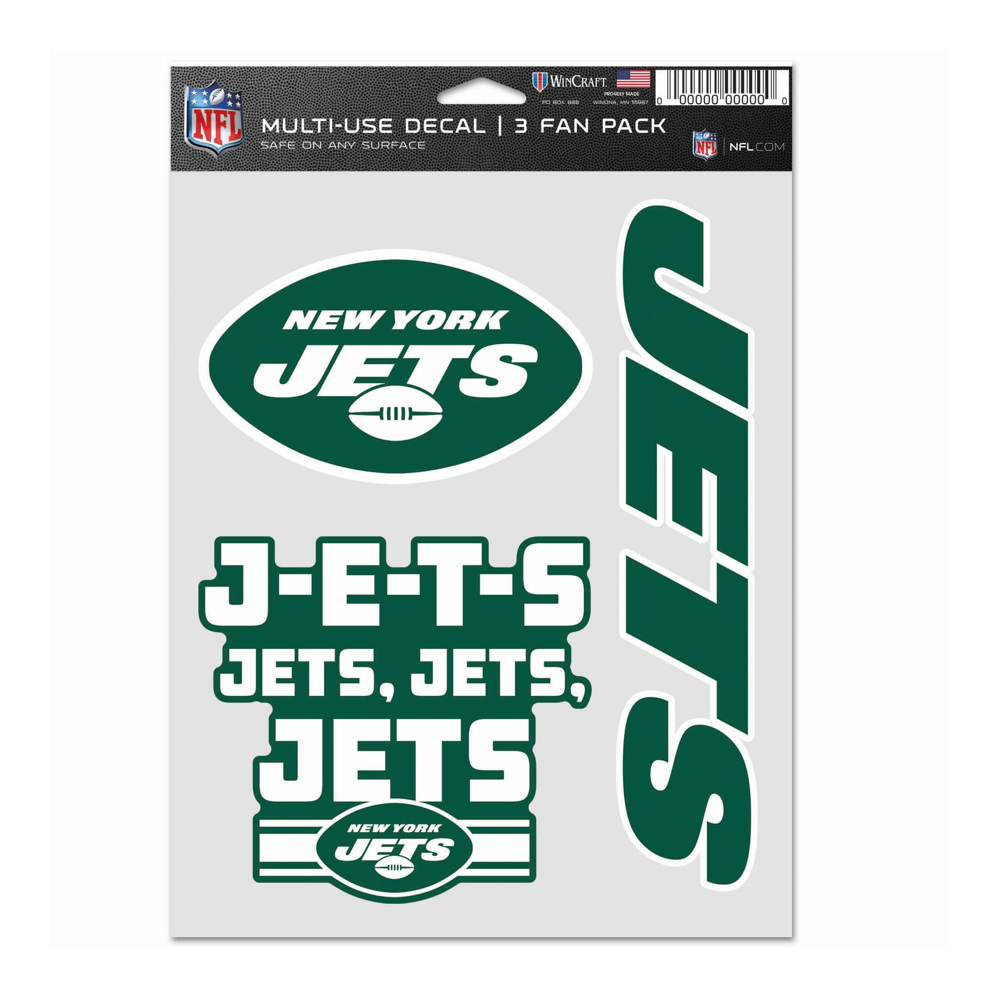 9416607794 NFL New York Jets Decal Multi Use Fan - Pack of 3