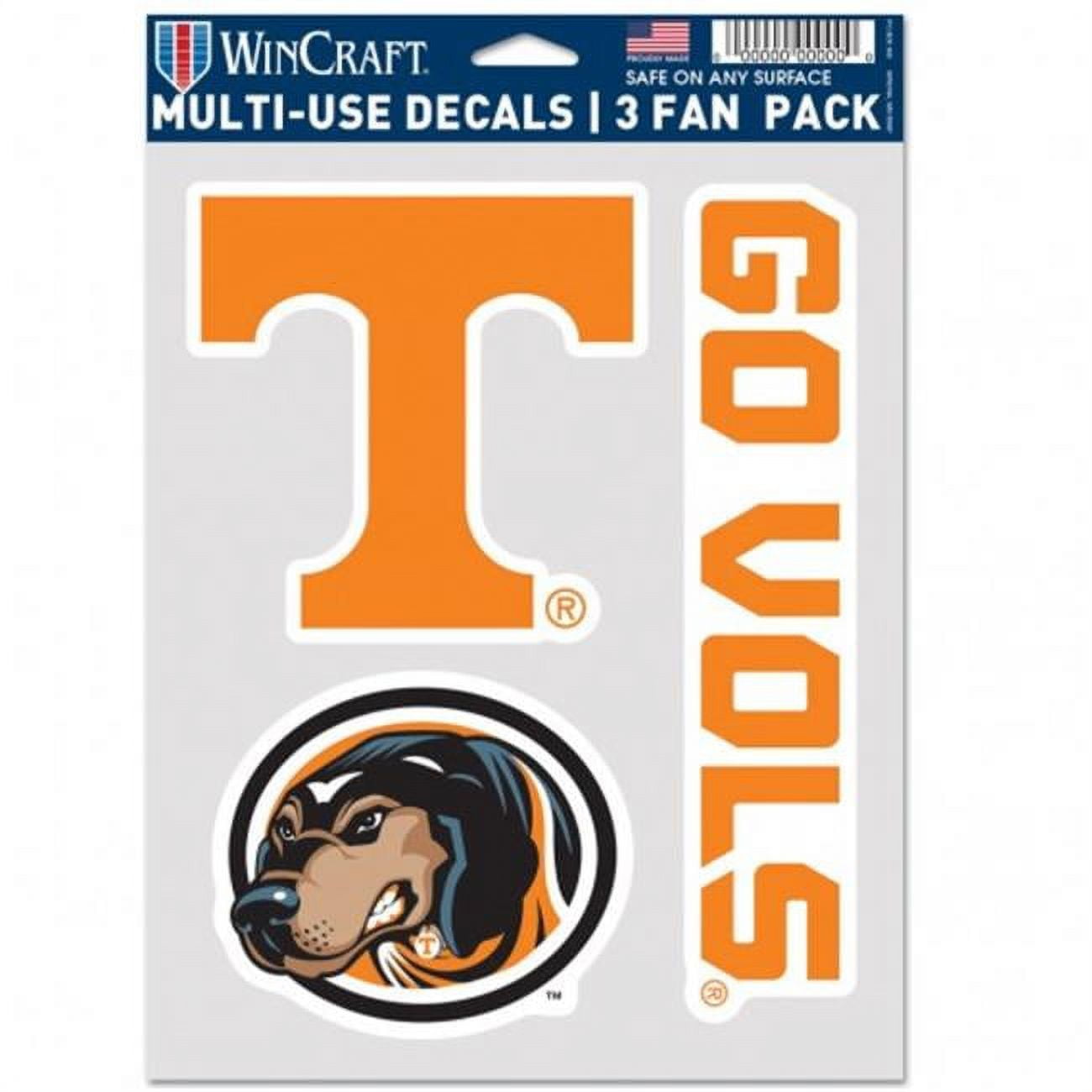 NCAA Tennessee Volunteers Decal Multi Use Fan - Pack of 3