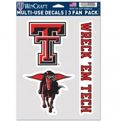 NCAA Texas Tech Red Raiders Basketball Decal Multi Use Fan - Pack of 3