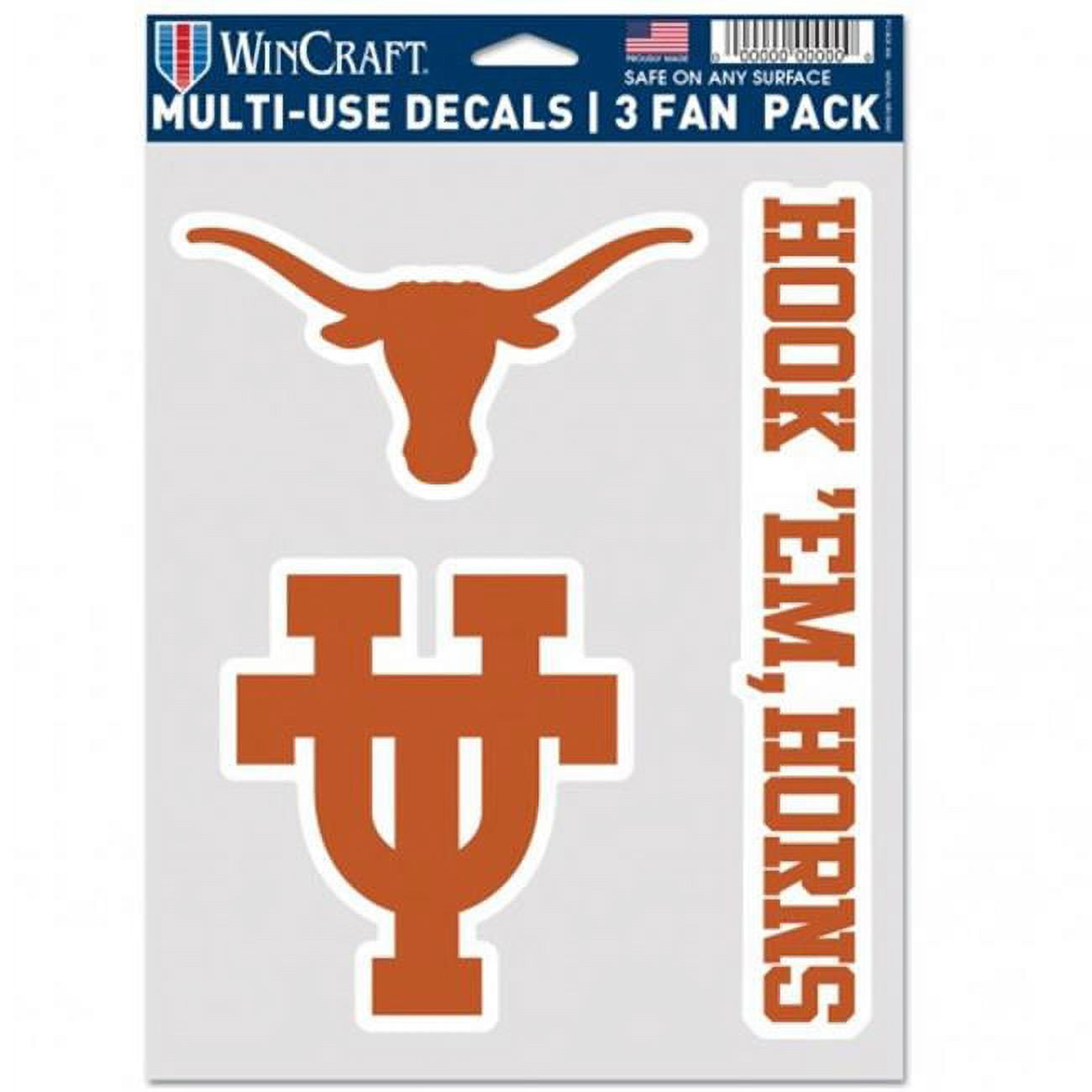 NCAA Texas Longhorns Decal Multi Use Fan - Pack of 3