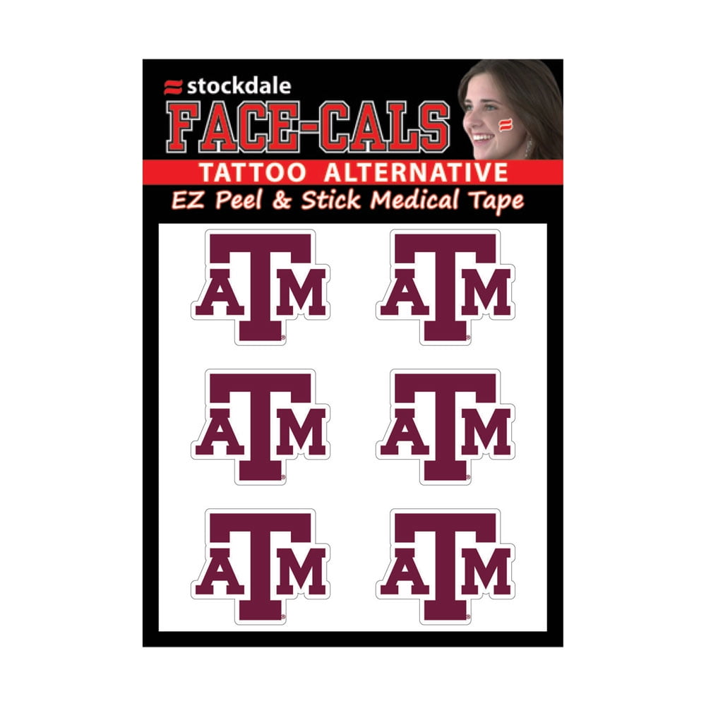NCAA Texas A&M Aggies Tattoo Face Cals
