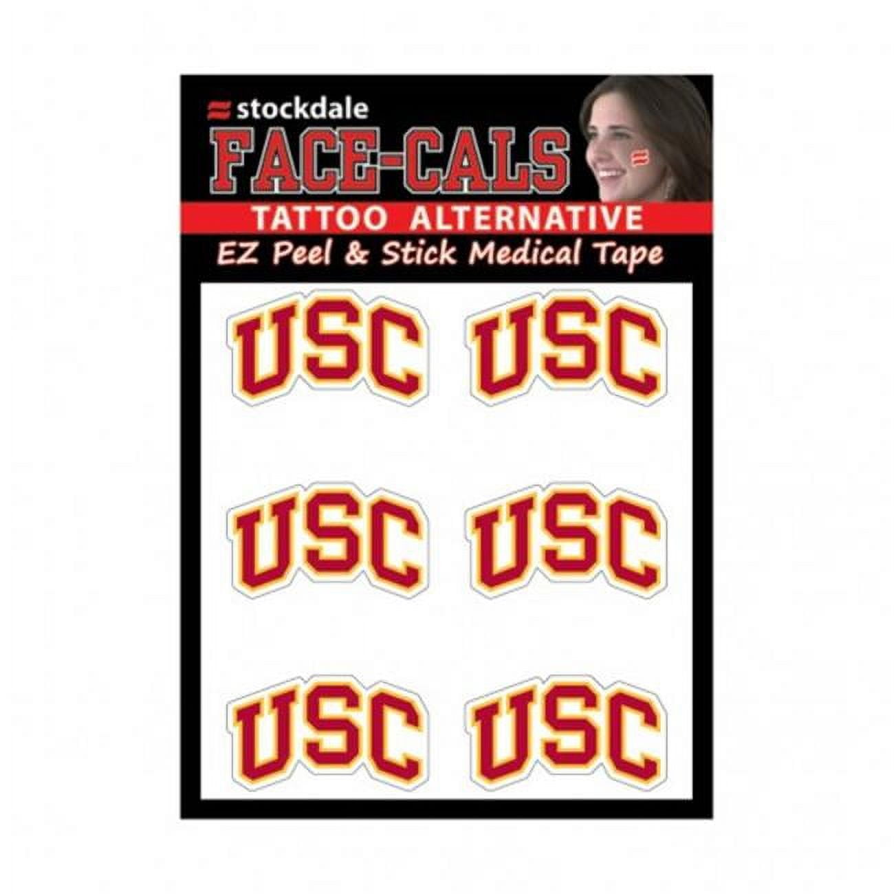 1493417039 NCAA USC Trojans Tattoo Face Cals