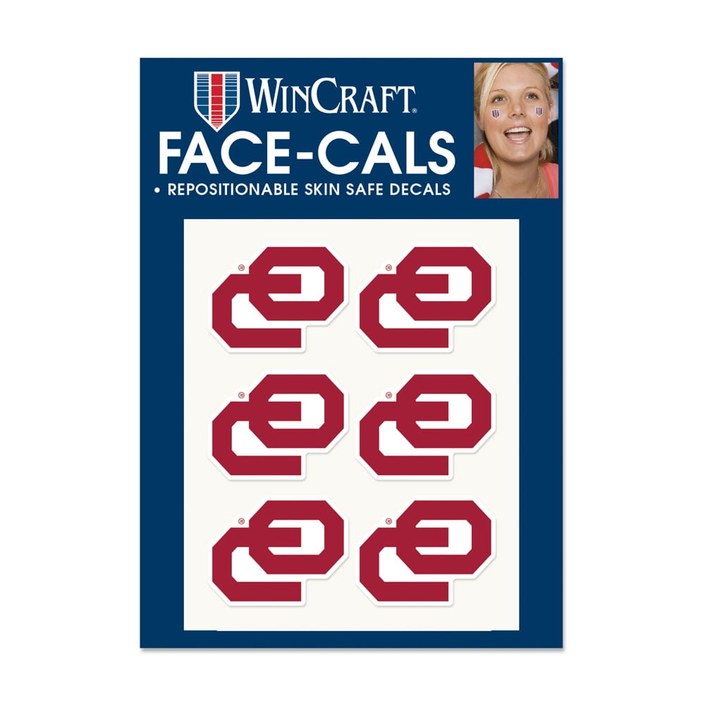 1493429018 NCAA Oklahoma Sooners Tattoo Face Cals