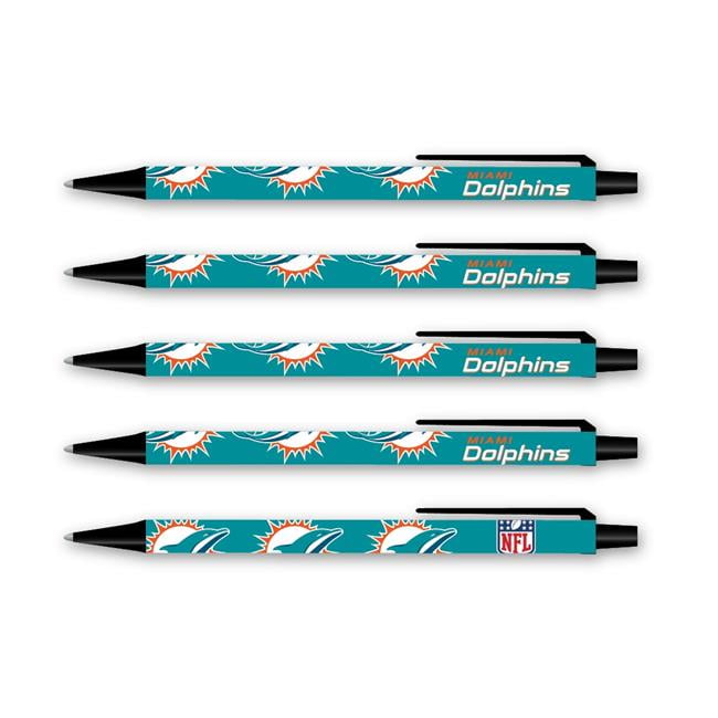 NFL Miami Dolphins Pens Click Style - Pack of 5