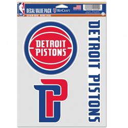 9416606860 NBA Detroit Pistons Decal Multi Use Fan - Pack of 3
