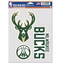9416606868 NBA Milwaukee Bucks Decal Multi Use Fan - Pack of 3
