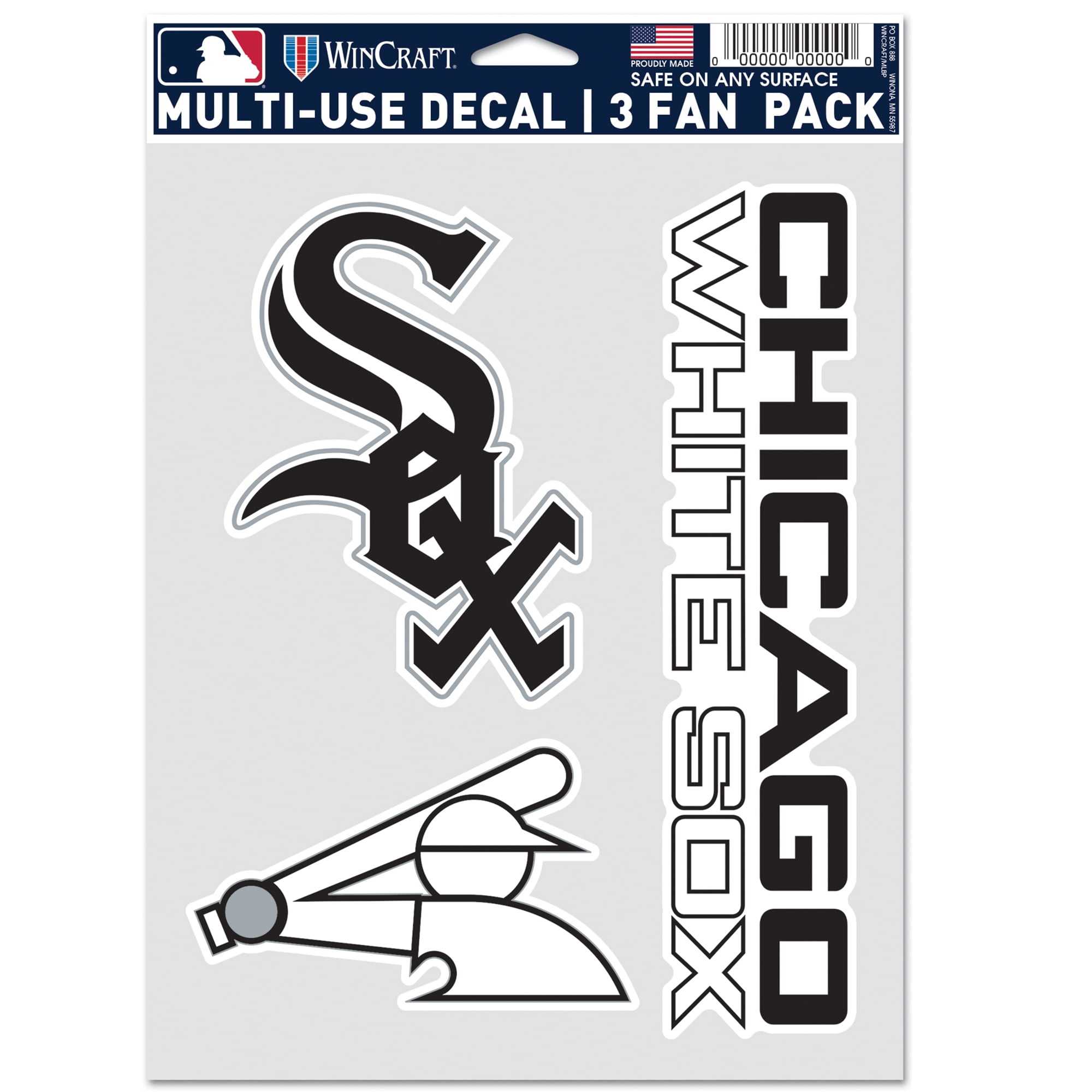 MLB Chicago White Sox Decal Multi Use Fan - Pack of 3