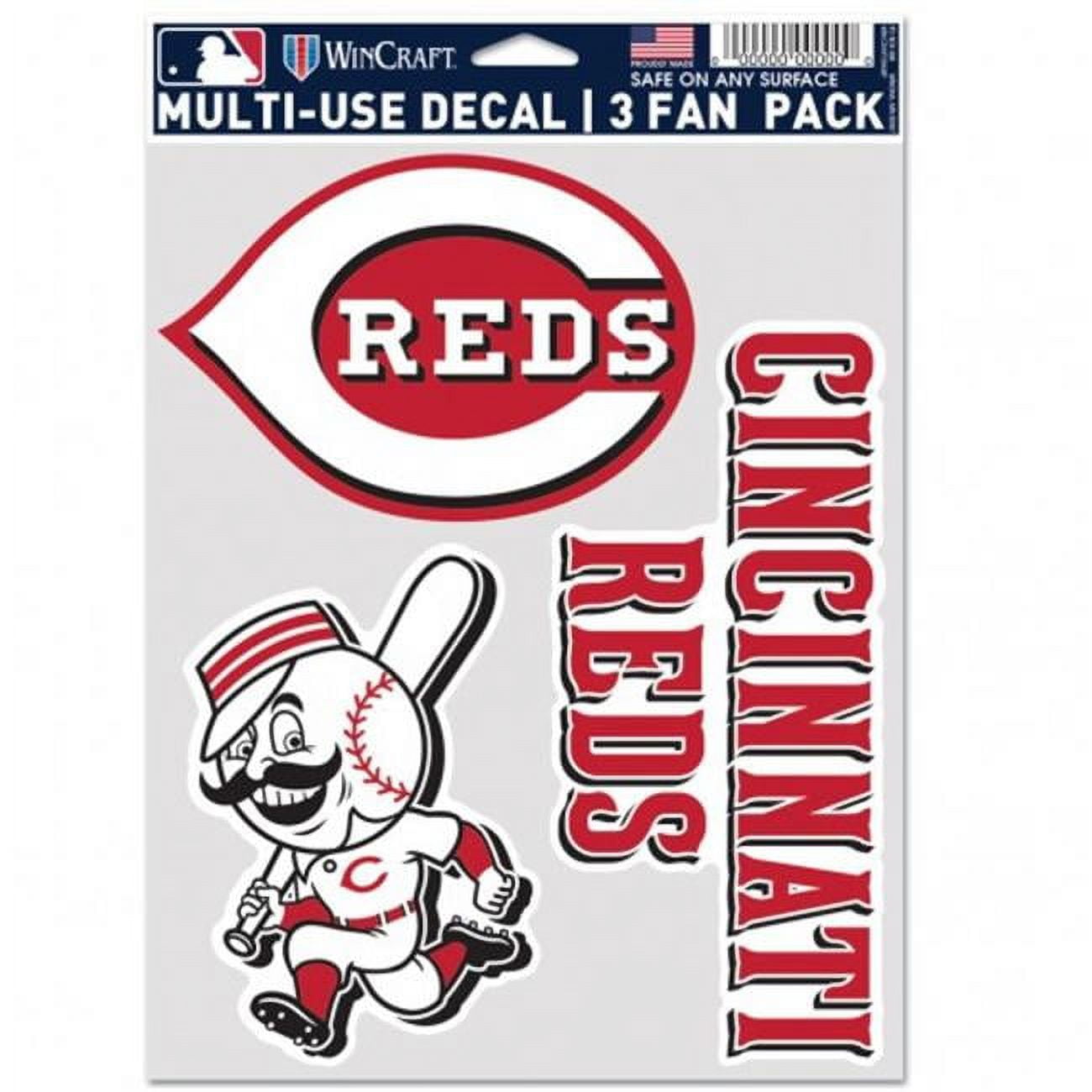 MLB Cincinnati Reds Decal Multi Use Fan - Pack of 3