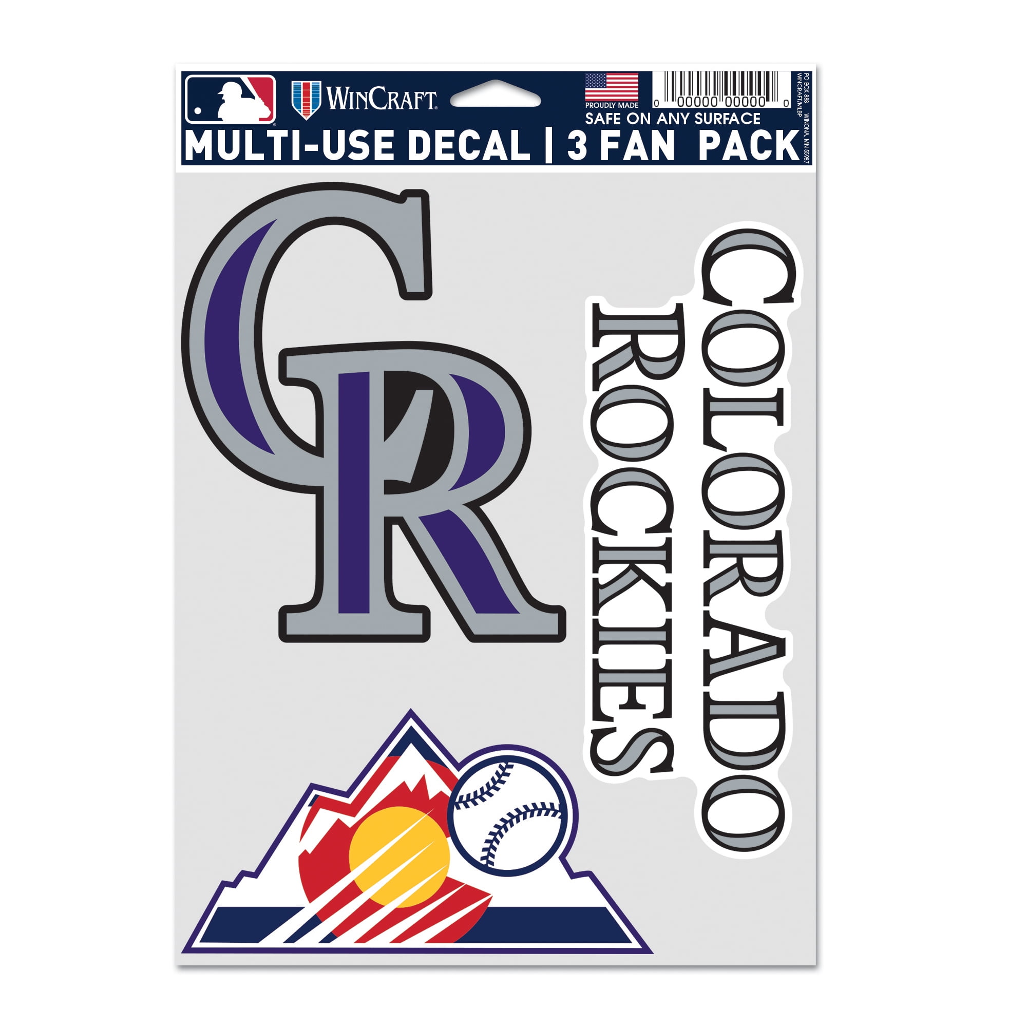 MLB Colorado Rockies Decal Multi Use Fan - Pack of 3