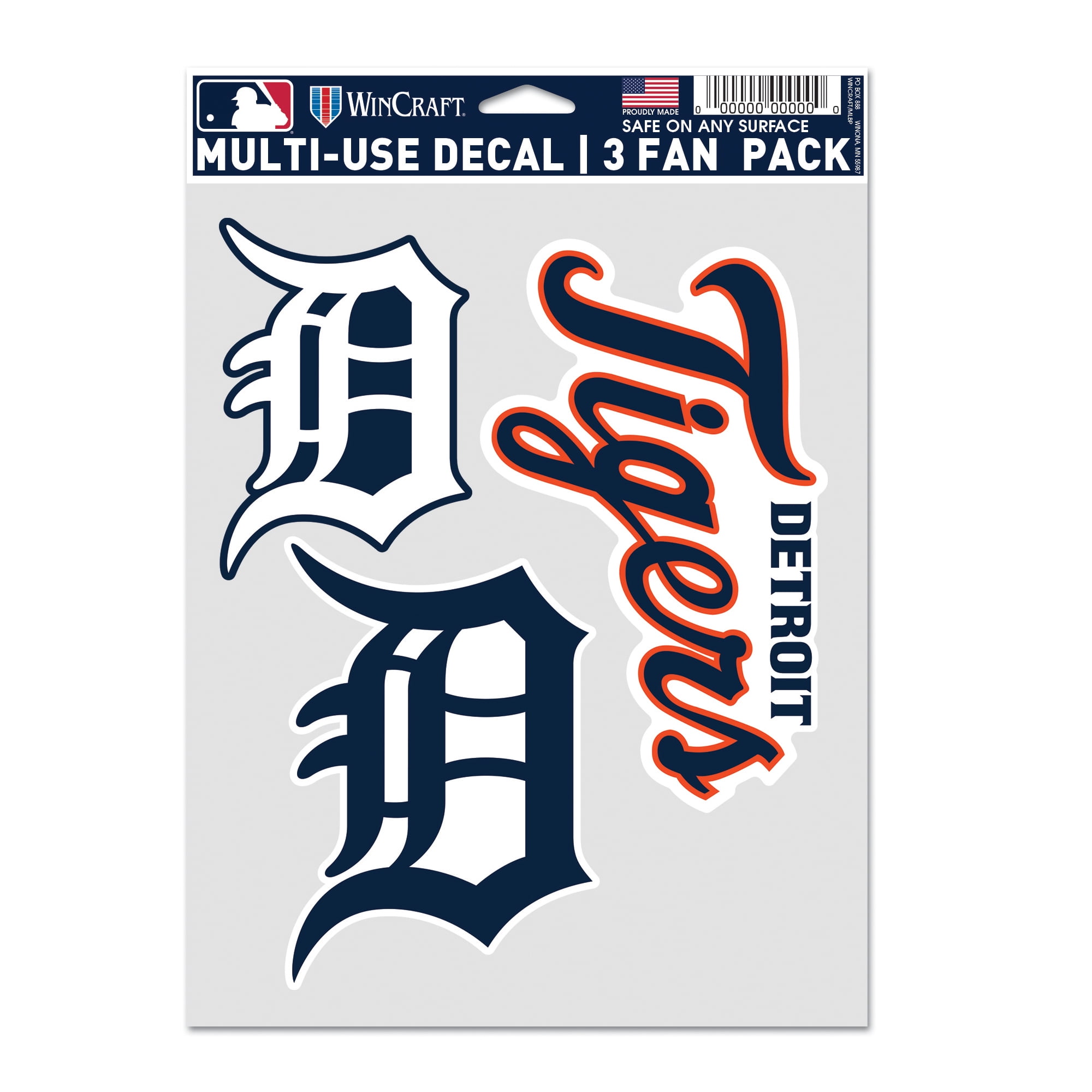 MLB Detroit Tigers Decal Multi Use Fan - Pack of 3