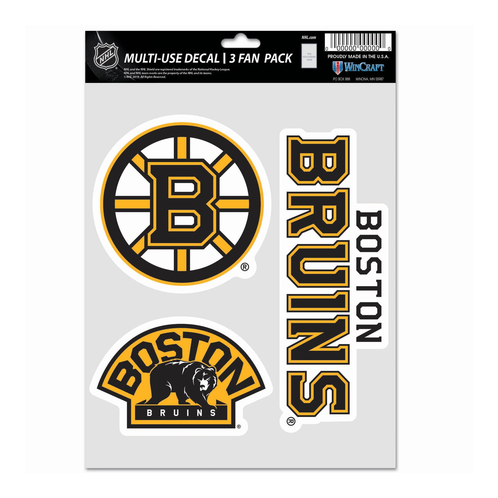 NHL Boston Bruins Decal Multi Use Fan - Pack of 3