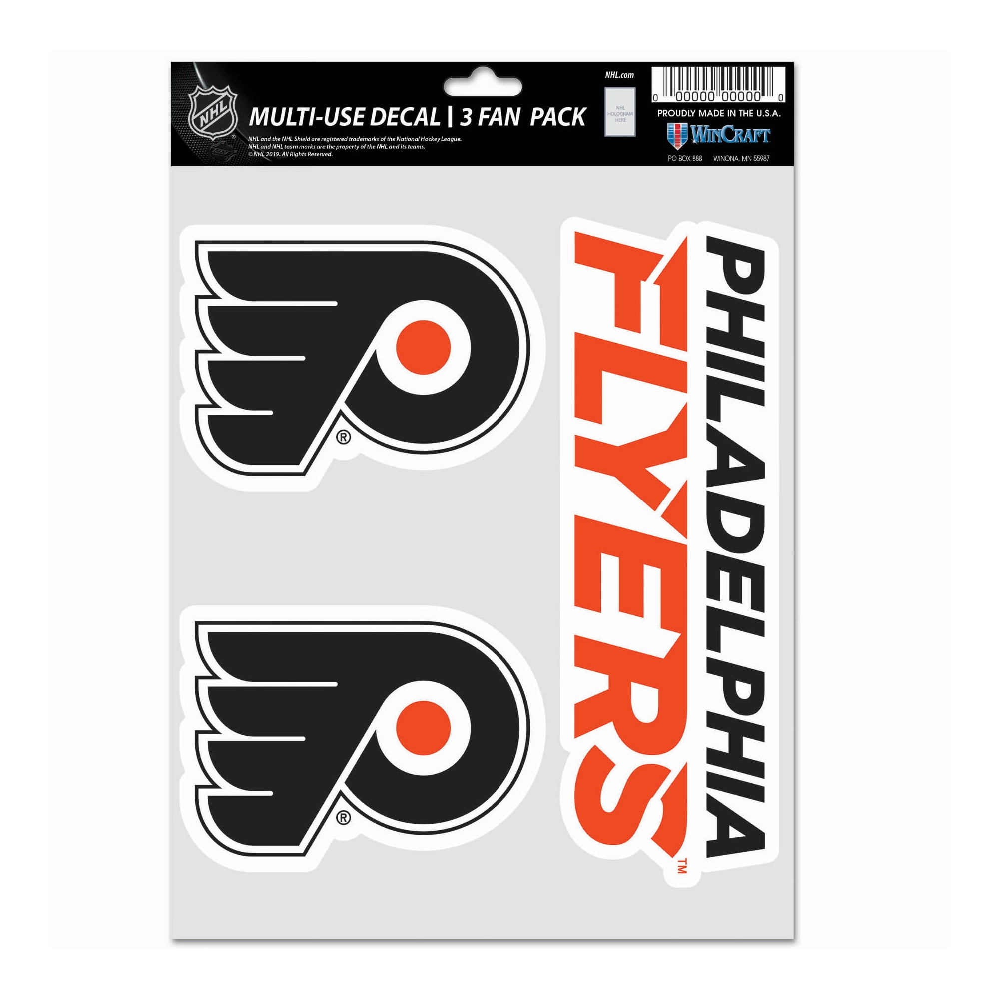 NHL Philadelphia Flyers Decal Multi Use Fan - Pack of 3