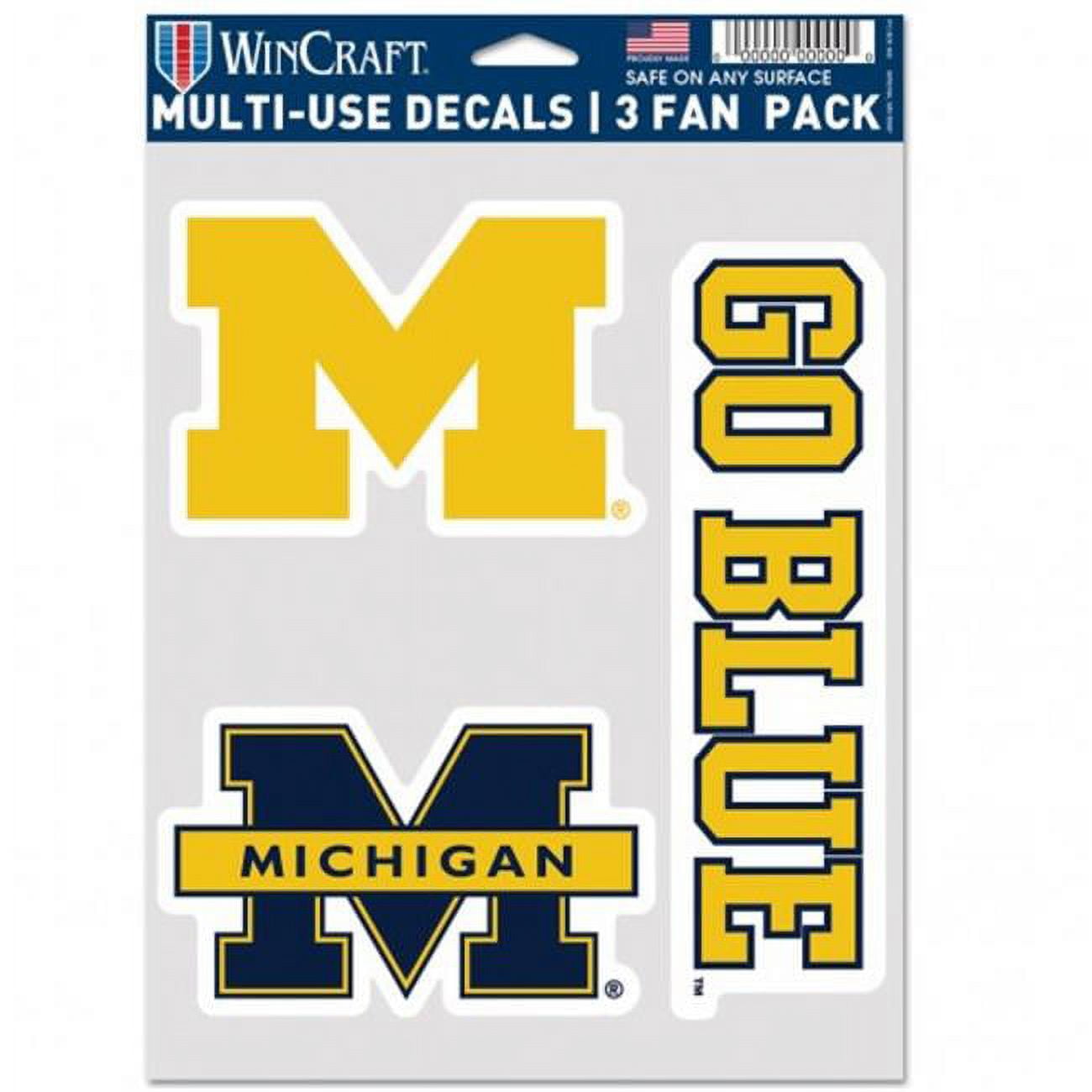NCAA Michigan Wolverines Decal Multi Use Fan - Pack of 3