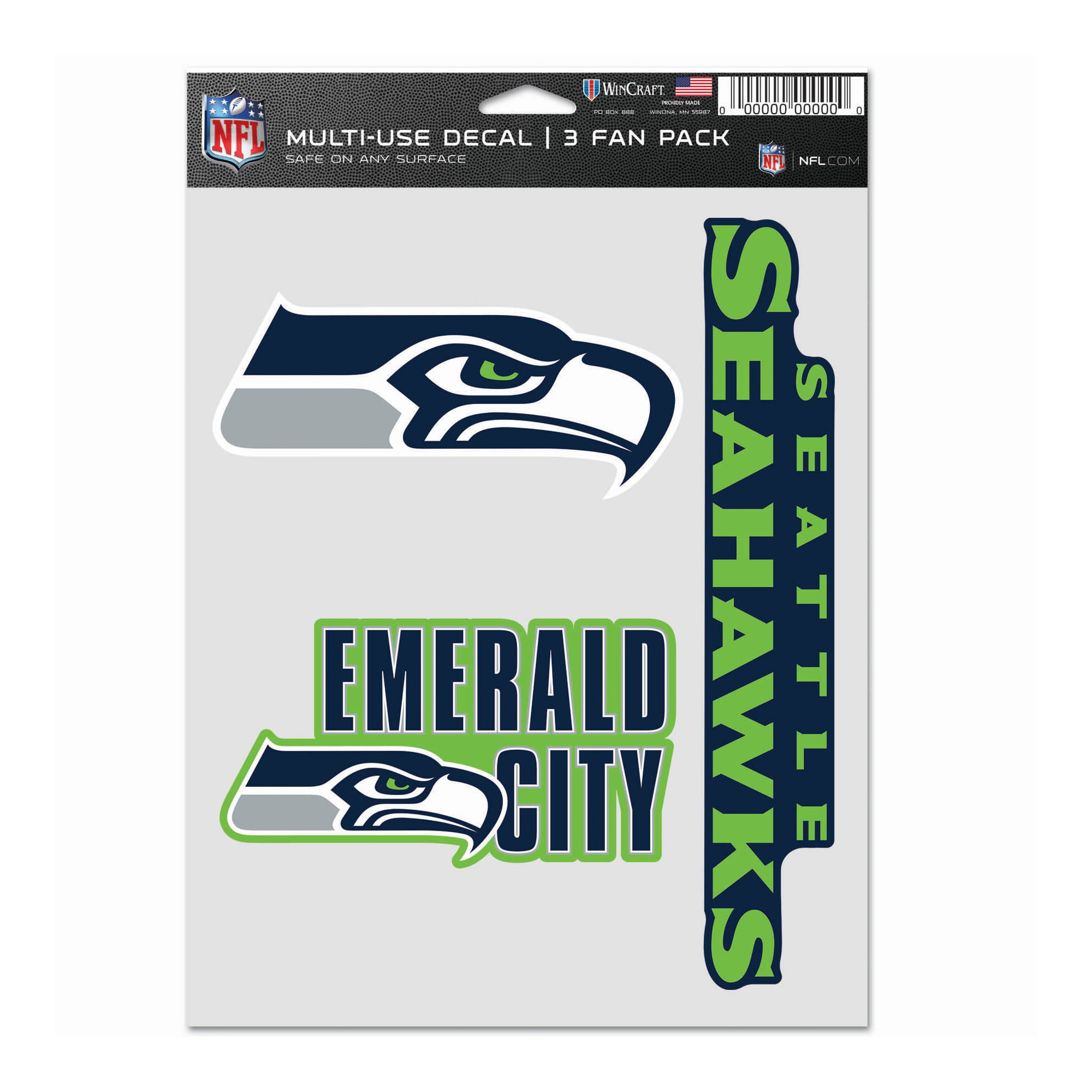 NFL Seattle Seahawks Decal Multi Use Fan - Pack of 3