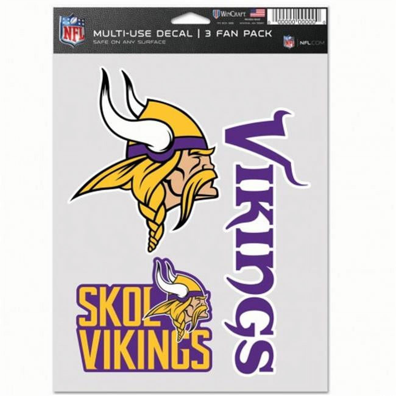 NFL Minnesota Vikings Decal Multi Use Fan - Pack of 3