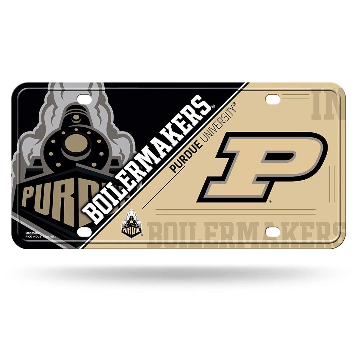 6734541503 NCAA Purdue Boilermakers License Plate Metal Train Front View