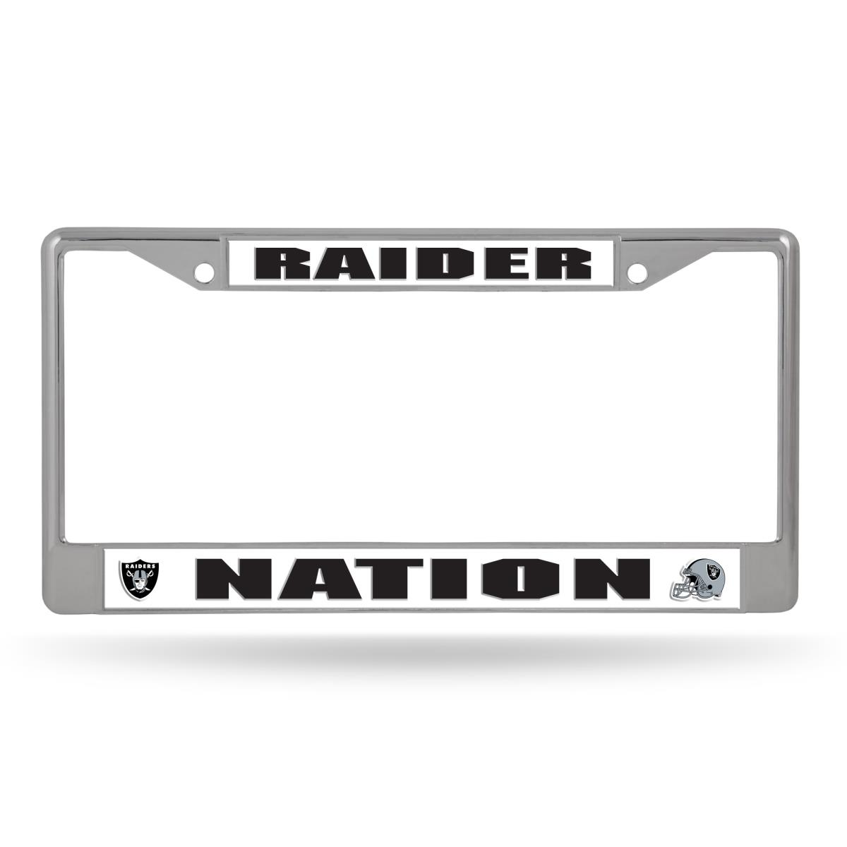 NCAA Las Vegas Raiders License Plate Frame Chrome Silver Raider Nation